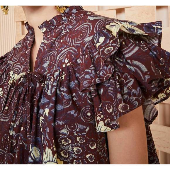 NEW ULLA JOHNSON letty top in heliotrope - Picture 2 of 5